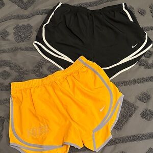 Nike Women's Black & Orange Dri-Fit Shorts